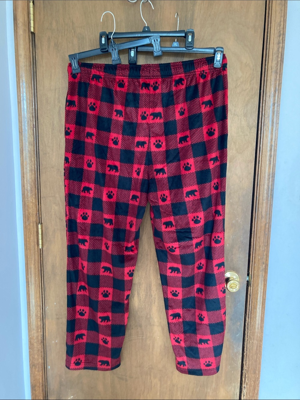 Cuddl Duds plaid print bear & paw print PJ pant w pockets sleepwear loungewear - Picture 8 of 17